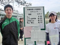 優勝の岸田洋和さんと北風陽子さん