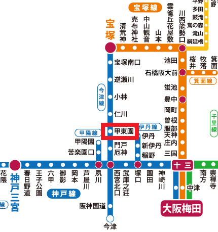 阪急電車の路線図
