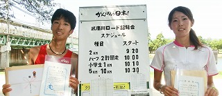 優勝の東田薫さんと天野美絵さん