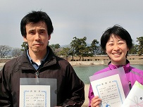 ５Kmの部で二連覇の桒谷秀之さんと村上陽子さん