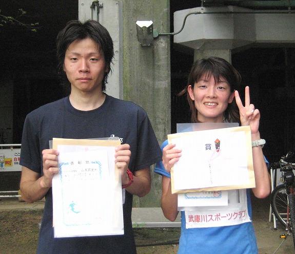男子優勝の山本武史さんと女子優勝の小林玲子さん 男子優勝の山本武史さんと女子優勝の小林玲子さん